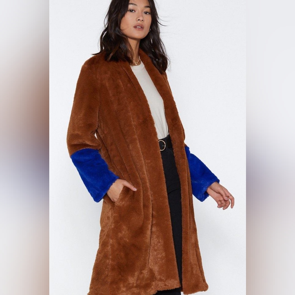 Nasty Gal faux fur coat